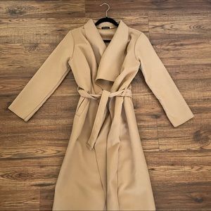 Beige belted coat